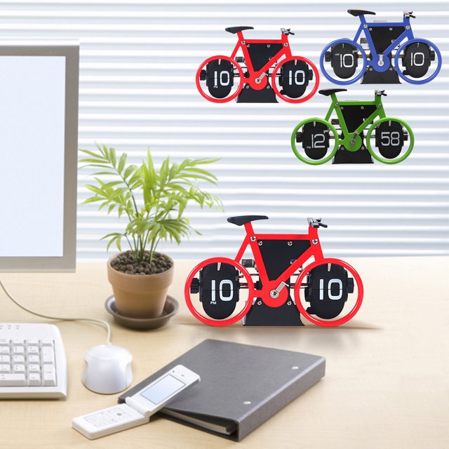 ¡Gran Descuento!, Reloj de escritorio con cambio de página estilo bicicleta, reloj decorativo con adornos de moda Akmoler