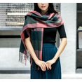 thumbnail image 3 of Bufanda de mujer de moda larga a cuadros chales envuelve gran cuadrícula invierno cálido, 3 of 5