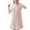 Pink, variant on Defitshape Women's Cute Square Neck Pj Soft Short Sleeve Pajama Dress Cotton Victorian Nightgown Summer Frilly Ruffle Old Fashioned Short Sleep Shirt Vintage White Medium