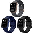 thumbnail image 1 of Paquete de 3 compatibles con correas de Apple Watch de 41 mm, 40 mm y 38 mm, correa de repuesto de pulseras deportivas de silicona suave con cierre clásico para Iwatch Series Se 7 6, 1 of 5