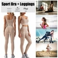 thumbnail image 3 of Conjunto de sujetador y leggings deportivos para mujer Pantalones de yoga para ciclismo con estampad Abanopi Leggings de sujetador deportivo, 3 of 7