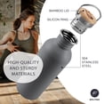 thumbnail image 2 of Botella de Agua de Acero Inoxidable Bambaw Thermos 750 ml Gris, 2 of 8