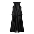 thumbnail image 7 of MLCDZ Womens 2 Piece Short Sets Round Neck Sleeveless Tank Top with Wide Leg Capri Pants with Pockets Matching Summer Hiking Outfits, 7 of 7