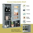 thumbnail image 6 of Giantex Bathroom Medicine Cabinet with Mirror, Wall Mounted Hanging Storage Organizer with Adjustable Shelf, Mirrored Storage Cabinet for Indoor Bathroom (Grey), 6 of 10