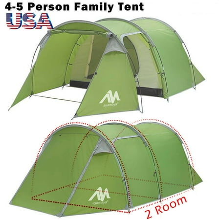 2 Room Family Camping Tunnel Tent,iClover 3 Person Ultralight Backpacking Tent with Front Vestibule, Waterproof Double Layer Classic 4 Season Tents, Easy Setup for Outdoor