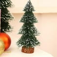 thumbnail image 2 of ZDWQFA Mini Christmas Village Bottle Brush Trees for Room Tabletop-Dark Green, Artificial Snow Trees with Wood Base Décor on Shelves, Bedroom,Miniature Scenes Xmas Office Décor, 2 of 5