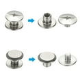 thumbnail image 3 of 24 Sets Chicago Screws, 4x4mm(DxH) Chicago Screws Phillips Binding Post Screw Bolts Leather Rivets 304 Stainless Steel Fasteners for Leather Belt Scrapbook Photo Albums, Silver, 3 of 6