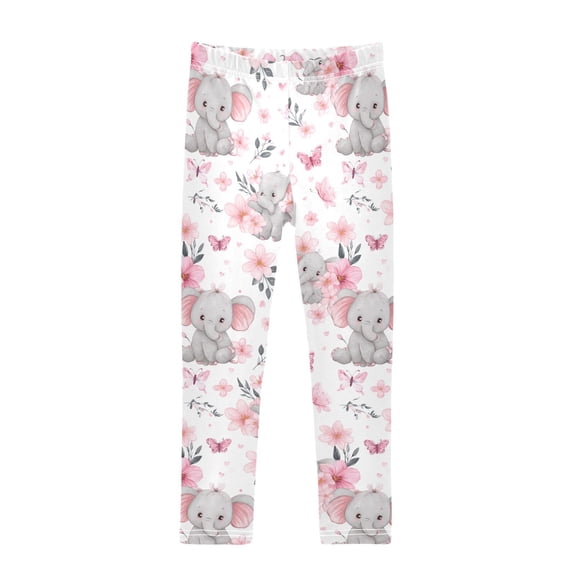 Cute Elephant Printed Leggings Yoga Pants for in 4t to 10t