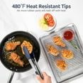 thumbnail image 3 of 480°F Heat Resistant Kitchen Tongs: U-Taste 7/9/12 inch Silicone Cooking Tong Set with Non Stick Rubber Tips and Silicon Coated 18/8 Stainless Steel Handle for Serving Grilling Salad(Blue), 3 of 10