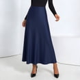 thumbnail image 2 of Yuanlong Womens Skirt Elegant Satin High Waist Ruffle Skirt A Line Flowy Soft Casual Daily Party Dating Vacation Maxi Skirt, 2 of 5