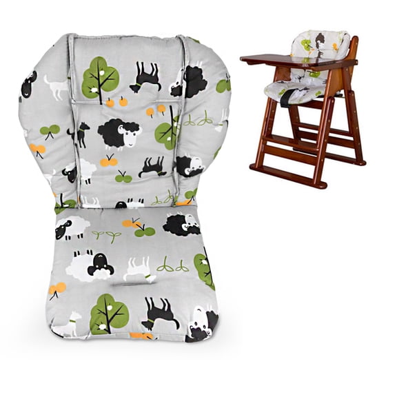 Twoworld Baby High Chair Cover Pad Breathable Cotton (Gray Sheep)