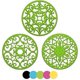 thumbnail image 1 of 3 Set Silicone Multi-use Intricately Carved Coaster Mat - Insulated Flexible Durable Non-slip, 1 of 5