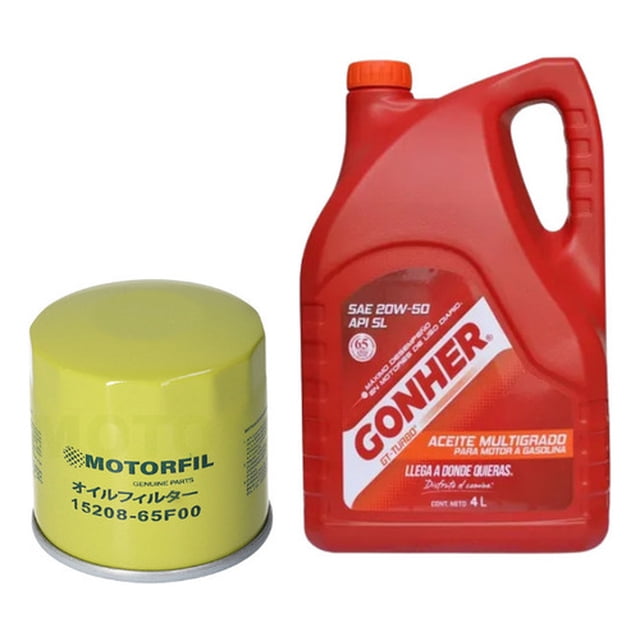 Kit Cambio Aceite Atos March Sentra Tiida Versa 20w50 Gonher