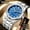 Blue, variant on Men's SelfWinding Automatic Mechanical Watch, Stainless Steel Metal Bracelet, Octagonal Bezel, Date Display, Waterproof Business Sport Dress Watch for Gentlemen
