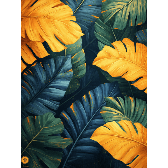 Tropical Monstera Leaf Canvas Painting Wall Art， Suitable for Living Room， Bedroom， Bathroom， Office， and Dining Room Decor