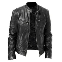 NOLDARES Leather Coats For Men – Mens Fashion Leather Jacket Men Leather Classic Motorcycle Jacket for Men(Black,3XL)