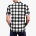 thumbnail image 4 of Daiia Black White Plaid Pattern Men’s Polo Shirts,Solid Deck Shirt,Classic Fit, Breathable Cotton Polo for Casual and Sport Wear-Medium, 4 of 9