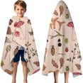 thumbnail image 3 of Colorful Mushroom Insect Light Pattern Hooded Bath Towel，60"x35" for Ages 3 To 12 Kids, Quick Dry Lightweight Soft Microfiber Hood Beach Towel Cover Up for Kids, 3 of 7