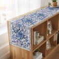 thumbnail image 6 of Table Runners 70 Inches Long Dress Scarves, Boho Blue Flower Farmhouse Coffee/Dining/Kitchen Table Decor, Holiday Table Runner, Spring Watercolor Country Floral Plant 13x70 Inch, 6 of 9