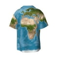 thumbnail image 4 of Goofa Earth View World Map Printed Men's Casual Short-sleeved Shirt,Lightweight Breathable Button-down,Summer Casual men's top,Versatile Fashion shirt-4X-Large, 4 of 7