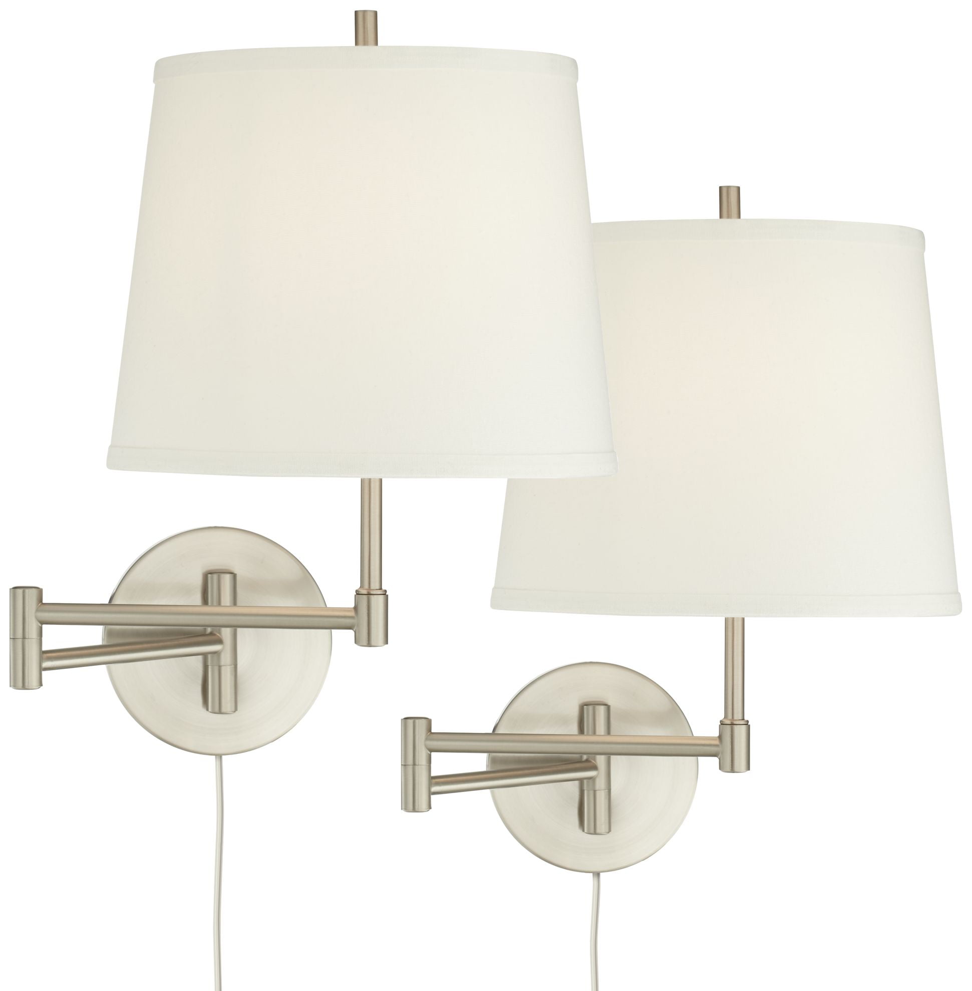 360 Lighting Modern Swing Arm Wall Lamps Set Of 2 Brushed Nickel Lighting Modern Swing Arm Wall Lamps