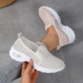 thumbnail image 3 of Women's Mesh Slip On Walking Shoes Breathable Non Slip Summer Wedge Loafers Comfortable Sneakers with Arch Support Beige Size 7.5, 3 of 6