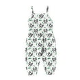 thumbnail image 2 of Toddler Baby Girls Jumpsuits Kids Cartoon Print Strap Romper Backless Harem Pants Bodysuit Outfits with Pockets 1-6 Years, 2 of 5