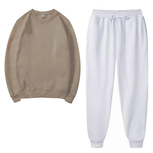 Bowake Ensemble 2 Pcs pour Femmes Décontracté Col Rond Manches Longues Chandail Chandail en Molleton et Pantalon de Survêtement Ensemble d'Entraînement
