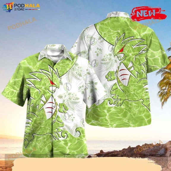 Tyranitar Tribal Design Hawaiian Shirt, Tropical Shirt for Women Men