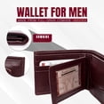 thumbnail image 6 of Bifold Wallet for Men with  Cowhide  Slim Wallet, Minimalist Design, Multiple Card Slots, Stylish Durable -Ready Men's Wallet (Maroon), 6 of 6
