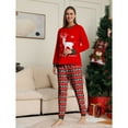 thumbnail image 5 of Matching Family Pajamas Sets Christmas PJ's Letter Plaid Printed Long Sleeve Tee and Bottom Loungewear or One-Piece Jumpsuit, 5 of 9