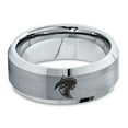 thumbnail image 2 of Tungsten Cowboy Cowboys Bandit Banditry Band Ring 8mm Men Women Comfort Fit Gray Bevel Edge Brushed Polished, 2 of 4