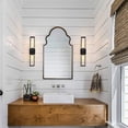 thumbnail image 3 of Two Bulb Metal Frame Wall Scones Square Symmetrical Structured Rectangular Vanity Wall Light Bathroom Gallery Entry Salon (Black), 3 of 5