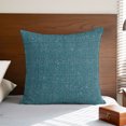 thumbnail image 6 of Throw Pillow Covers 26x26 Inch, Teal Coastal Decorative Pillow Cases for Couch Sofa Bed, Farmhouse Vintage Turquoise Solid Color Cotton Linen Square Home Decor Pillowcases with Hidden Zipper, 6 of 8
