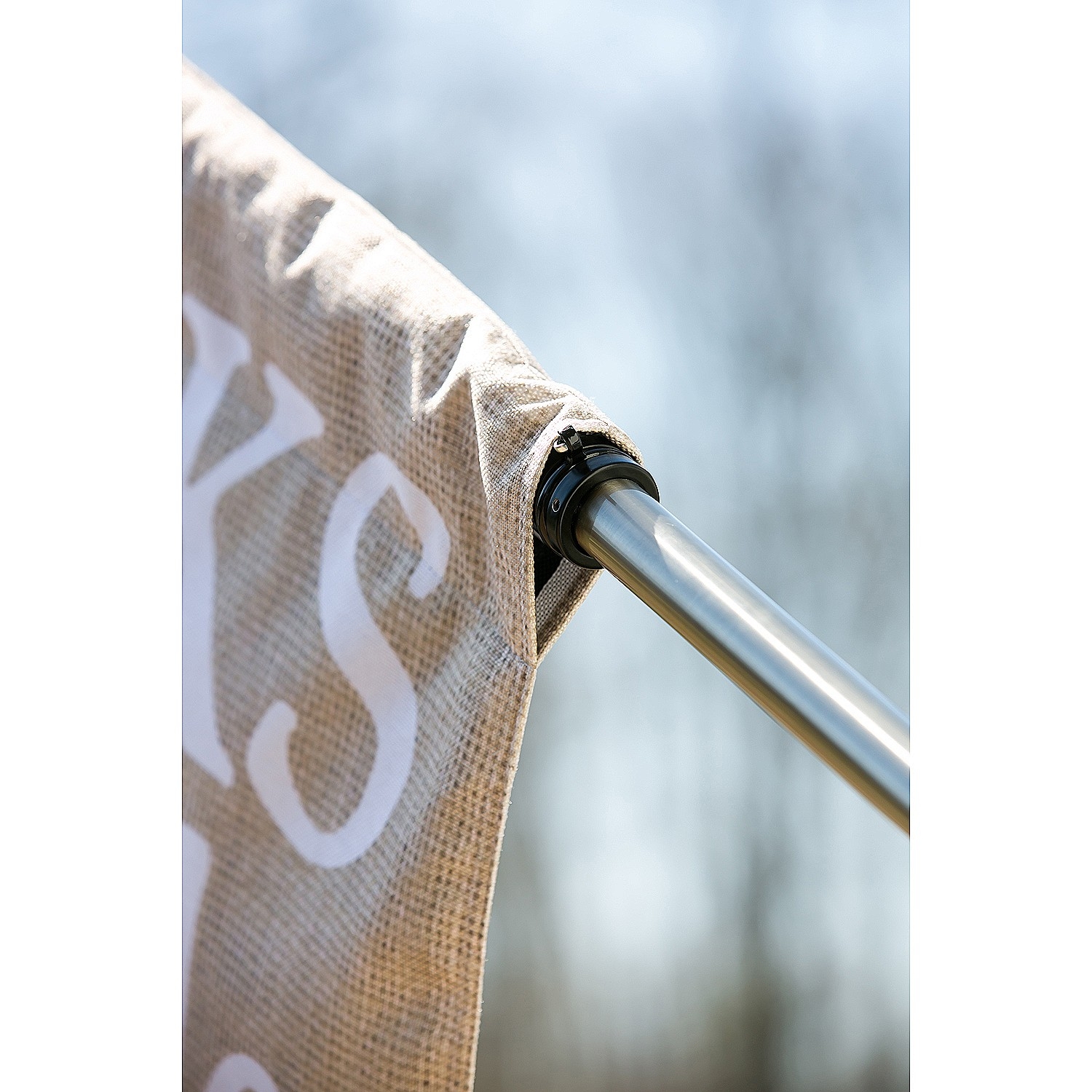 Metal Extendable House Flag Pole, Silver