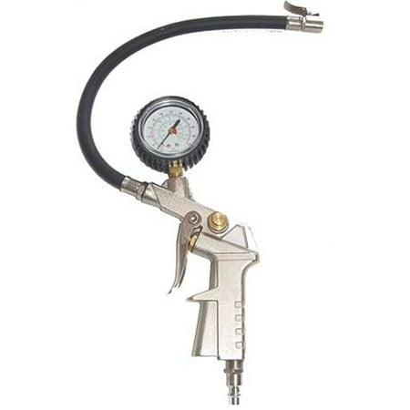 Air Tire Inflator Chucks W/Dial Pressure Gauge Hose Car Truck Bike