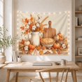 thumbnail image 5 of Harvest Pie Among Pumpkins and Wheat, Cozy Farmhouse for Food Lovers, Autumn Kitchen Wall Art, Thanksgiving Hostess Gift, Tapestry Wall Hanging for Kitchen and Dining Room, 5 of 7