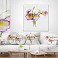 thumbnail image 4 of Designart Eustoma Flowers Watercolor Sketch - Floral Throw Pillow - 12x20, 4 of 5