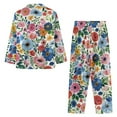 thumbnail image 7 of SEANATIVE Hibiscus Flower Button Down Pajamas Women Size M Comfy Ladies Top and Pants Pjs Lounge Sleepwear Sets with Pocket Womens Long Sleeve Pajama Sets 2 Piece, 7 of 7