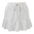thumbnail image 1 of Falda George para Mujer Corta con Elástico y Jareta en Cintura Olan en Ruedo Beige Talla M, 1 of 4