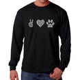 thumbnail image 1 of Men's Word Art Long Sleeve T-shirt - Peace Love Dogs, 1 of 2