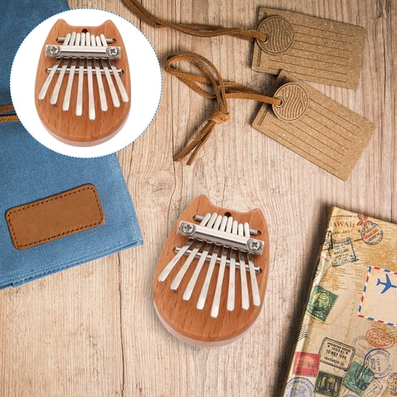 WHAMVOX 1pc Kalimba Thumb Mini Piano 8 Key Wooden Finger Piano Musical Instrument