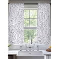 thumbnail image 2 of Floral Patterns Sheer Curtains 63 Inch Length 2 Panels Set Window Treatments, Silver White Flowers Leaves Aesthetic Rod Pocket Semi Curtains for Living Room/Bedroom/Kitchen Décor, 104"W x 63"L, 2 of 7