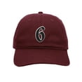 thumbnail image 2 of Daxton Old English 3D Alphabet Letters Numbers Initial Baseball Dad Hat - Burgundy, Number 6, 2 of 2