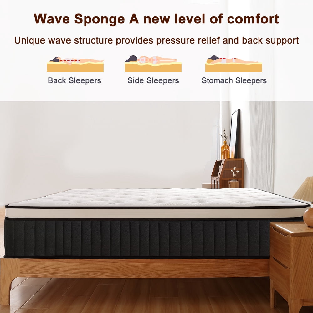 10-Inch Gel Memory Foam Queen Mattress, Medium Firm, Removable Cover, Pressure Relief, Queen Size Mattress