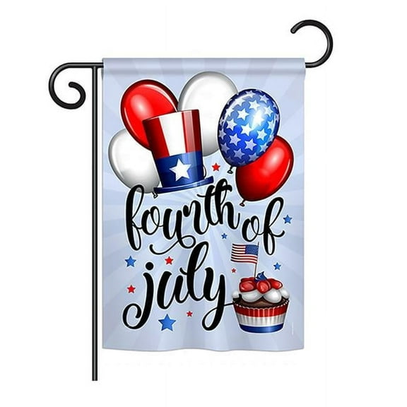 Breeze Decor G161079-BO Celebrate Fourth Of July Americana Impressions Decorative Vertical 13" x 18.5" Double Sided Garden Flag