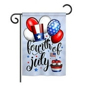 Breeze Decor G161079-BO Celebrate Fourth Of July Americana Impressions Decorative Vertical 13" x 18.5" Double Sided Garden Flag