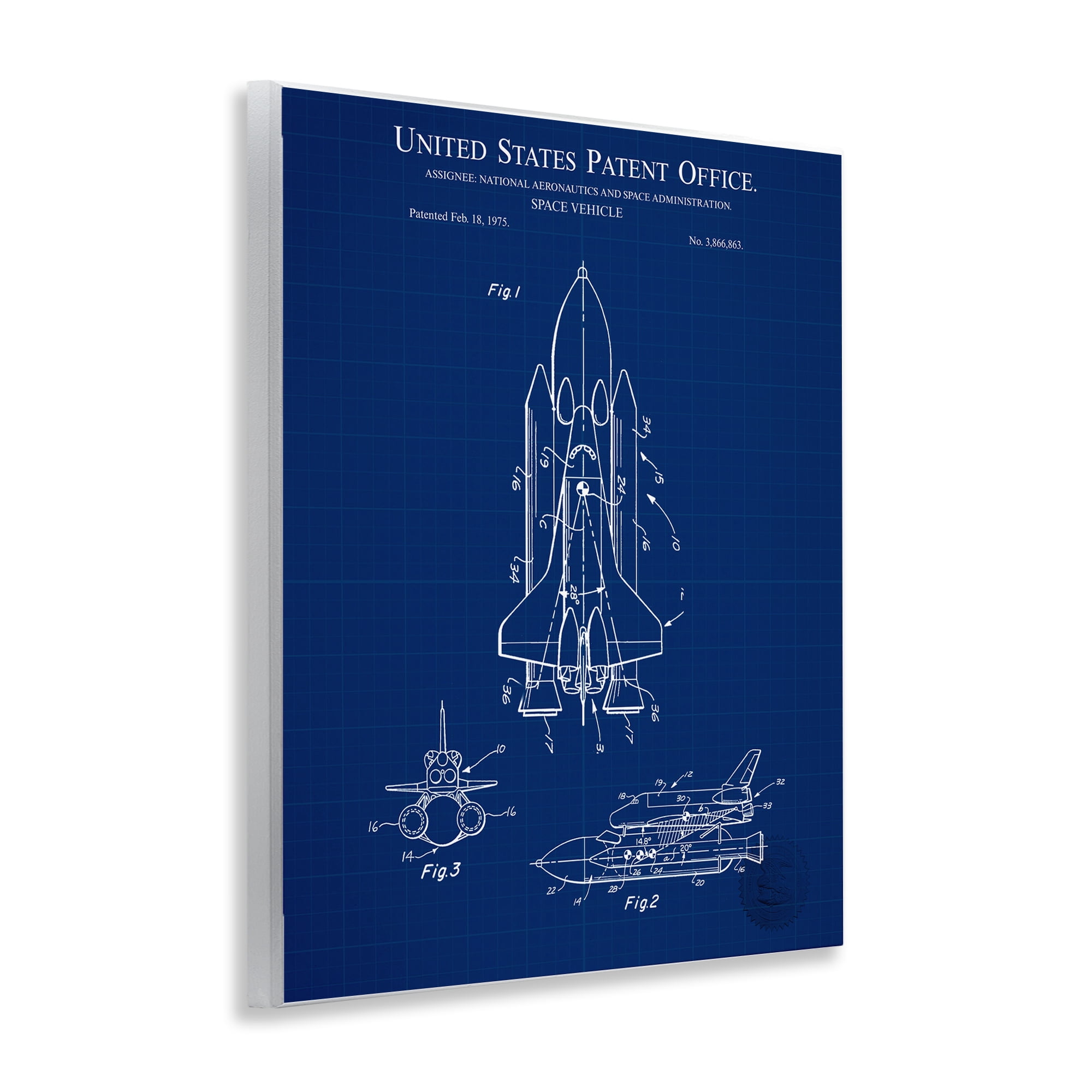 Stupell Industries Space Vehicle Blueprint Transportation Painting Unframed Art Print Wall Art, 11 x 14