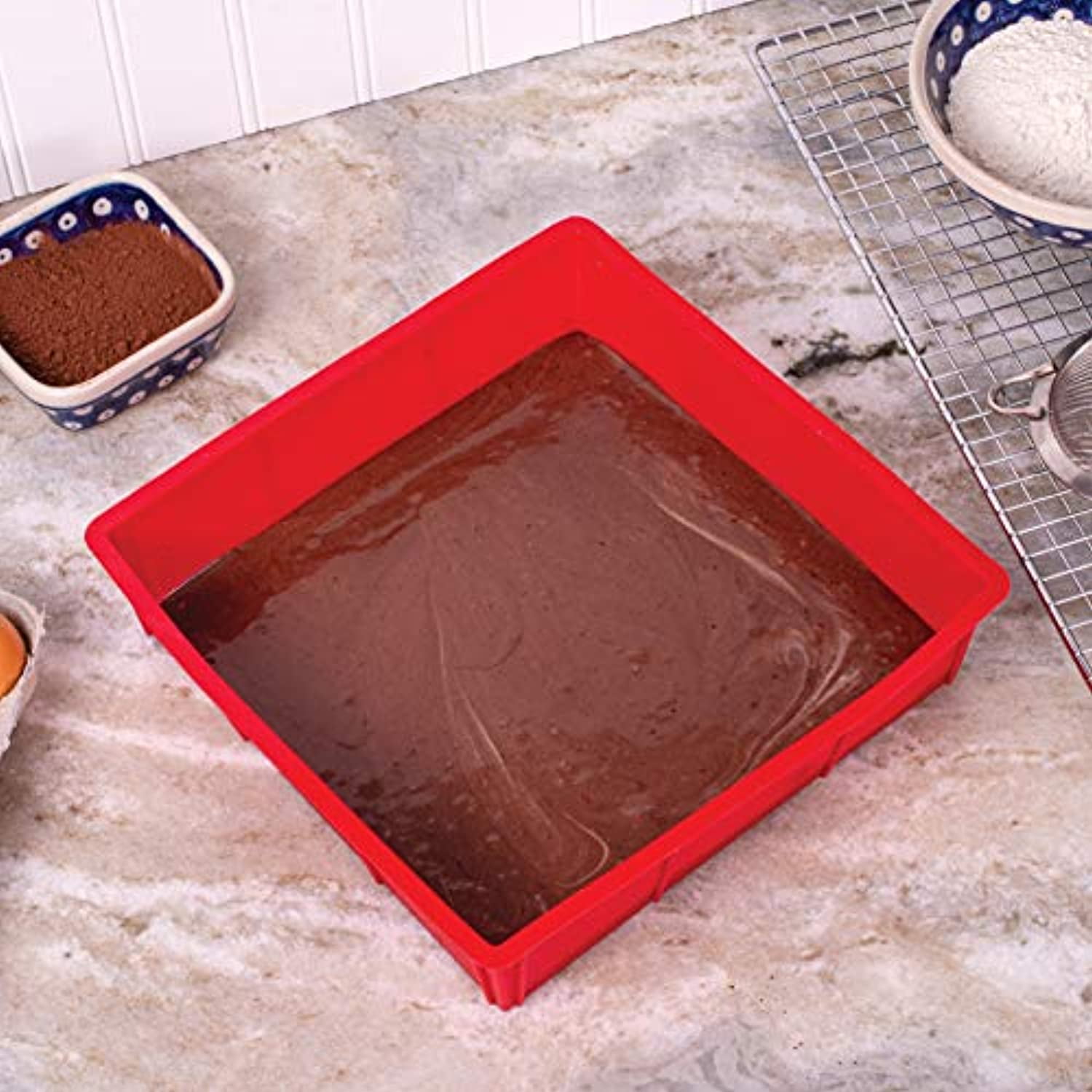 Set of 2 KitchenAid Silicone Cake Pans 9 Inch Round Red Baking Pans 9”  Bakeware