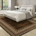 thumbnail image 7 of Nanan 8'x10' Geometric Bordered Area Rug Modern Throw Carpet, Washable Rug Soft Non Slip Indoor Floor Mat for Living Room Bedroom Home Decor, Red Brown, 7 of 7
